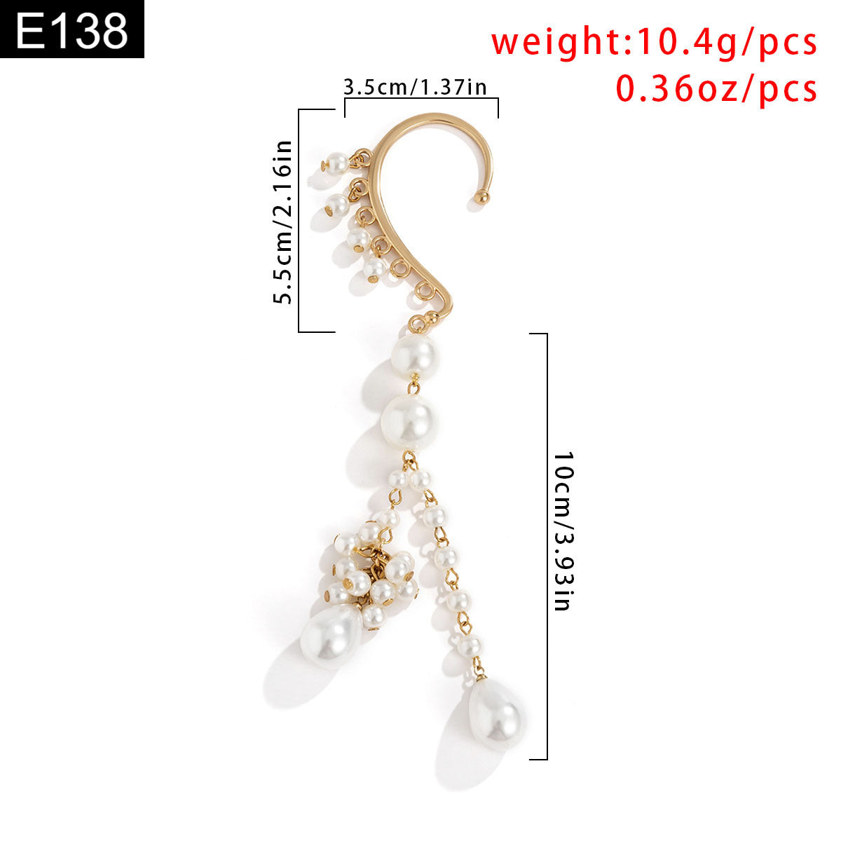 Pearl Drop Earcuff - E138