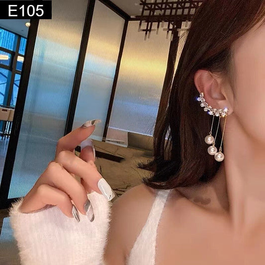 Pearl and Diamond Earring - E105