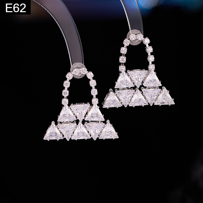 Diamond Pyramid Earring - E62