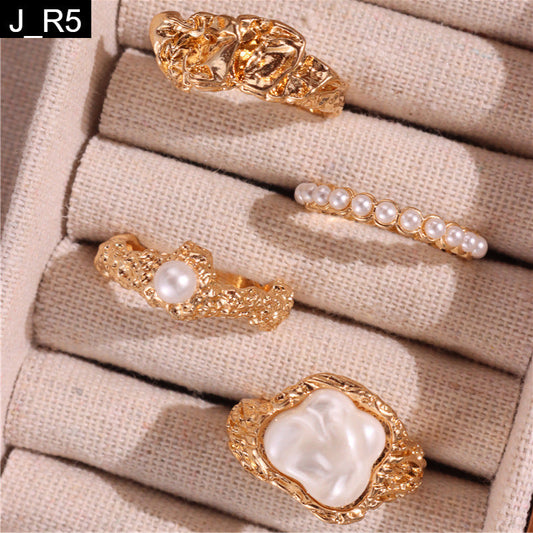 Gilded Tide Rings Set of 4 - R5