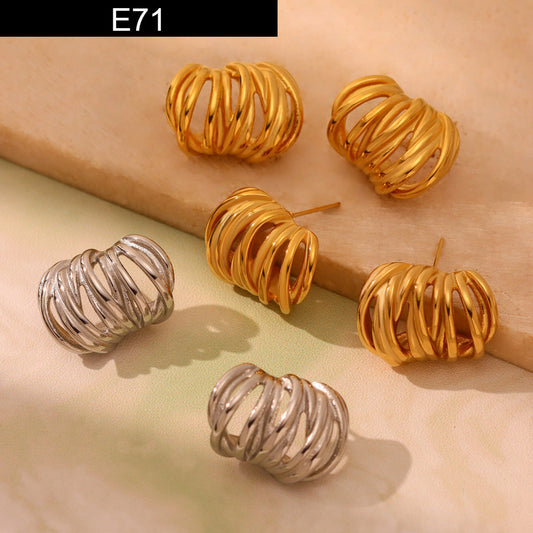 Chrome Basket Studs - E71