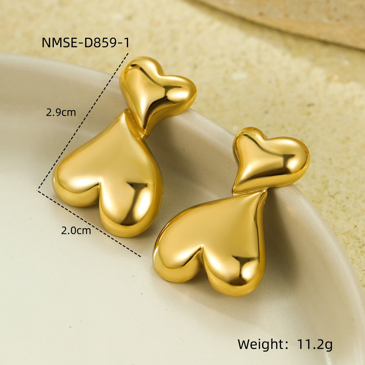 Puffed Heart Studs