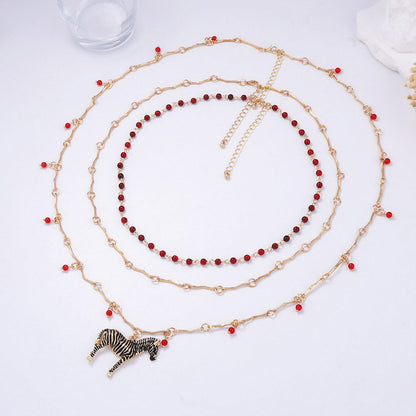 Stripe and Stone Necklace