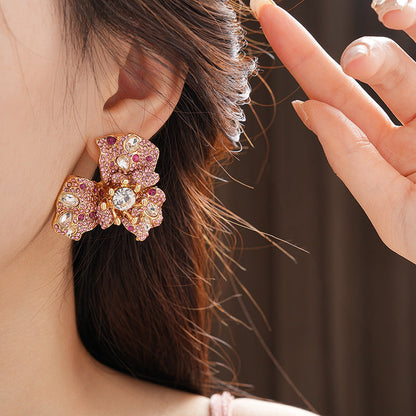 Fuchsia Floral Earring