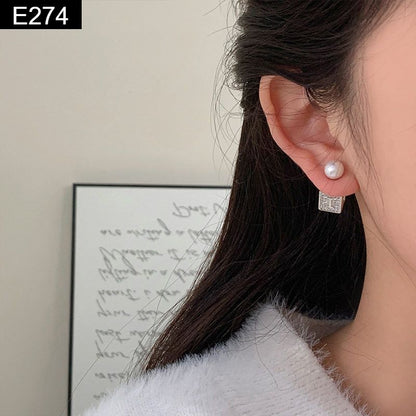 Gilded Cipher Stud Earring - E274