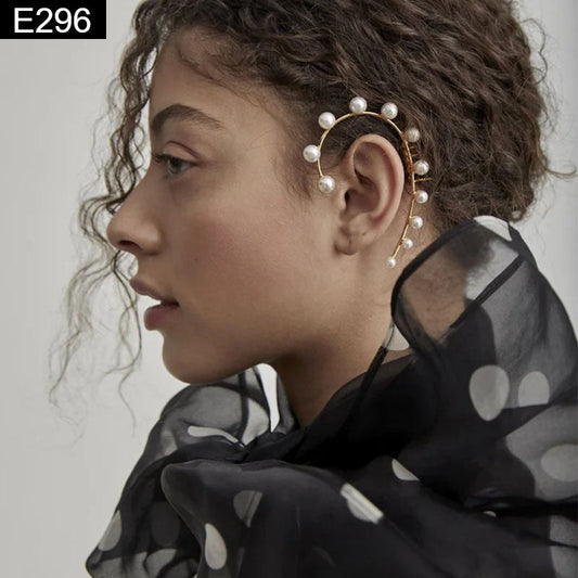 Floating Pearl Galaxy Earcuff - E296