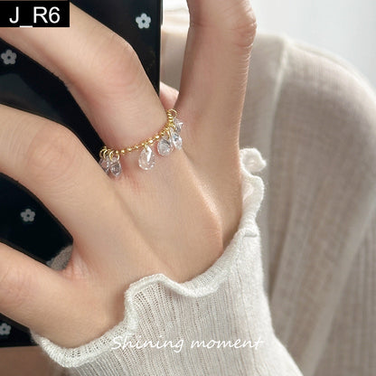 Crystal Dewdrop Ring - R6