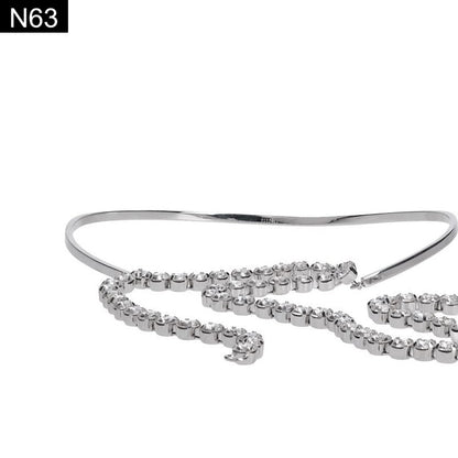 Sleek Crystal Lariat Choker - N63