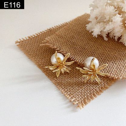 Floral Pearl Earring - E116