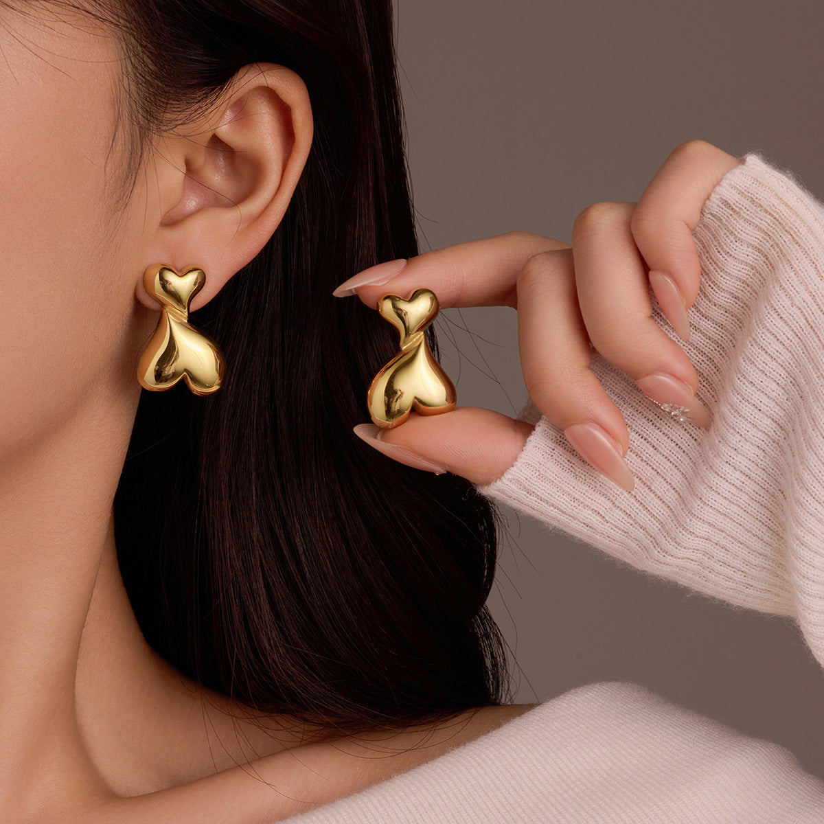Puffed Heart Studs