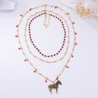 Stripe and Stone Necklace