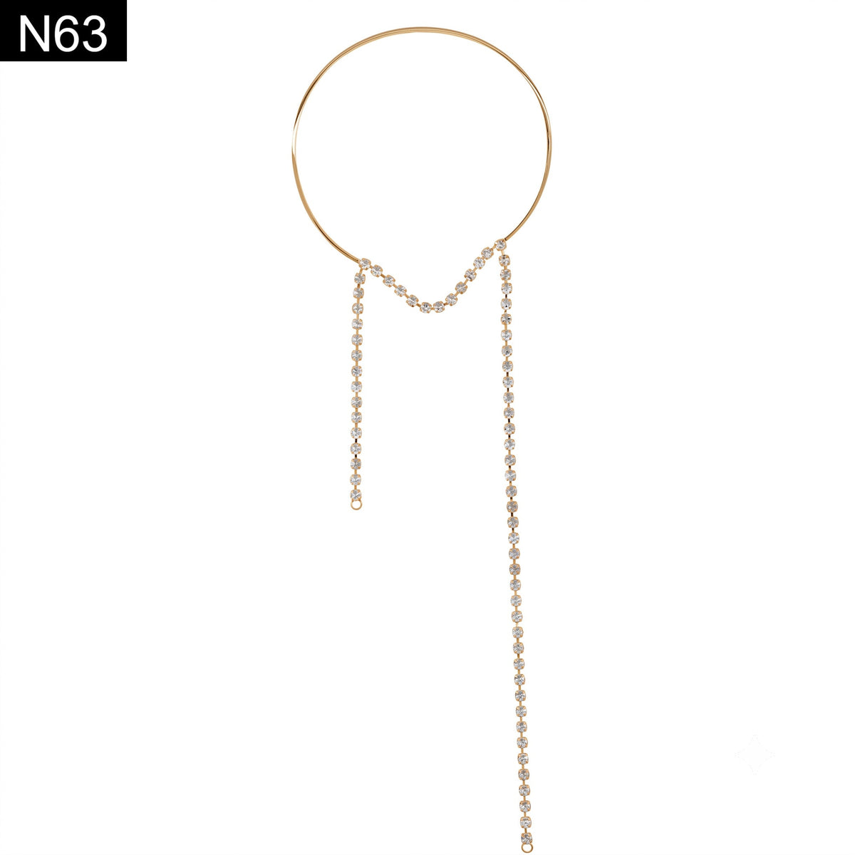 Sleek Crystal Lariat Choker - N63