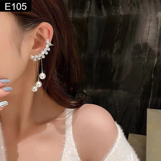 Pearl and Diamond Earring - E105