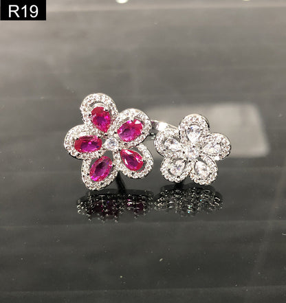 Ruby Floral Ring - R19