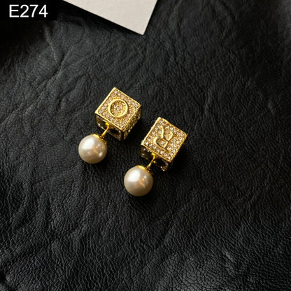Gilded Cipher Stud Earring - E274