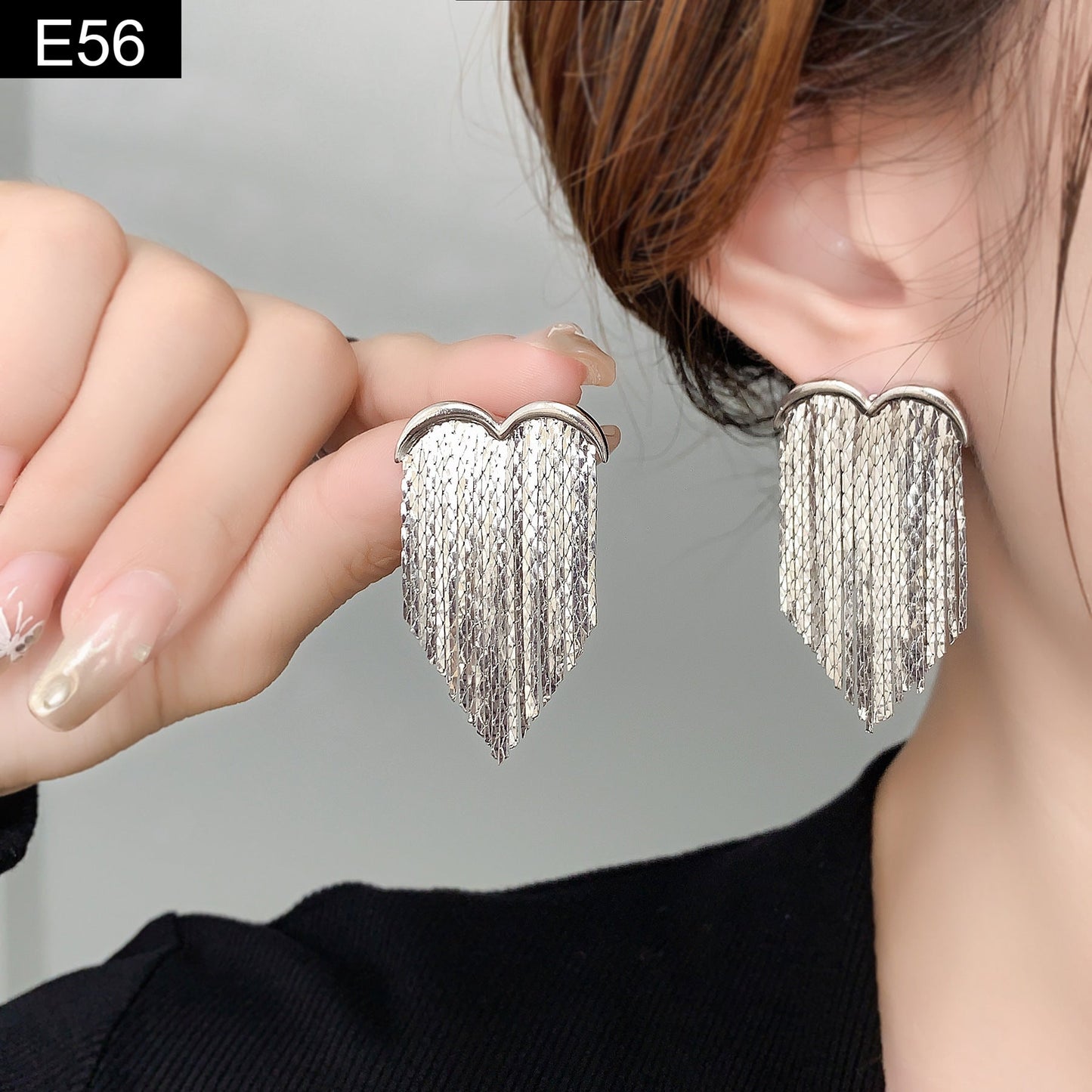 Chains of Heart Earring - E56