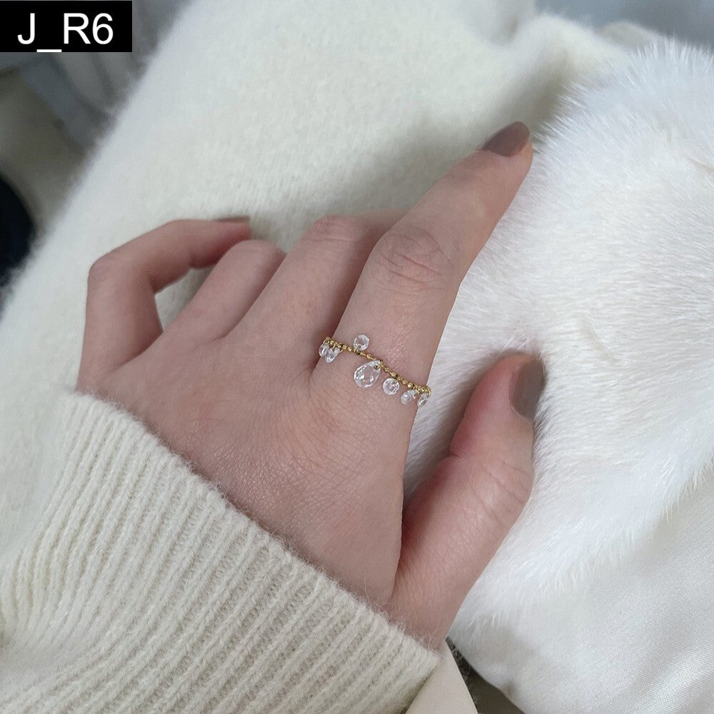 Crystal Dewdrop Ring - R6