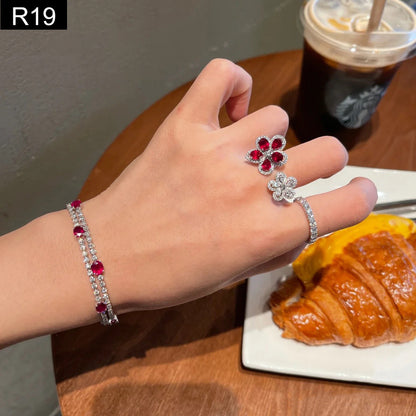 Ruby Floral Ring - R19