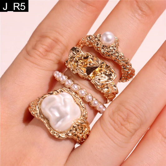 Gilded Tide Rings Set of 4 - R5